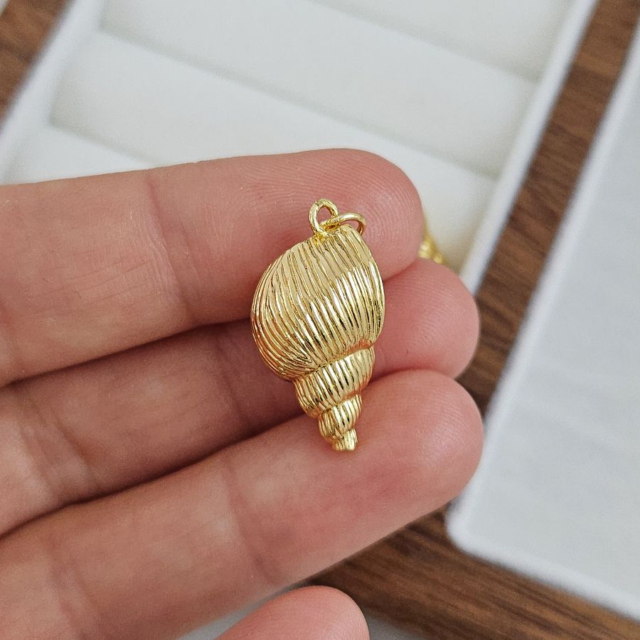 Подвеска кулон Ракушка 22.8x12.4 мм, позолота 14К (10284-З) купить с доставкой по России | Интернет-магазин Viva Beads