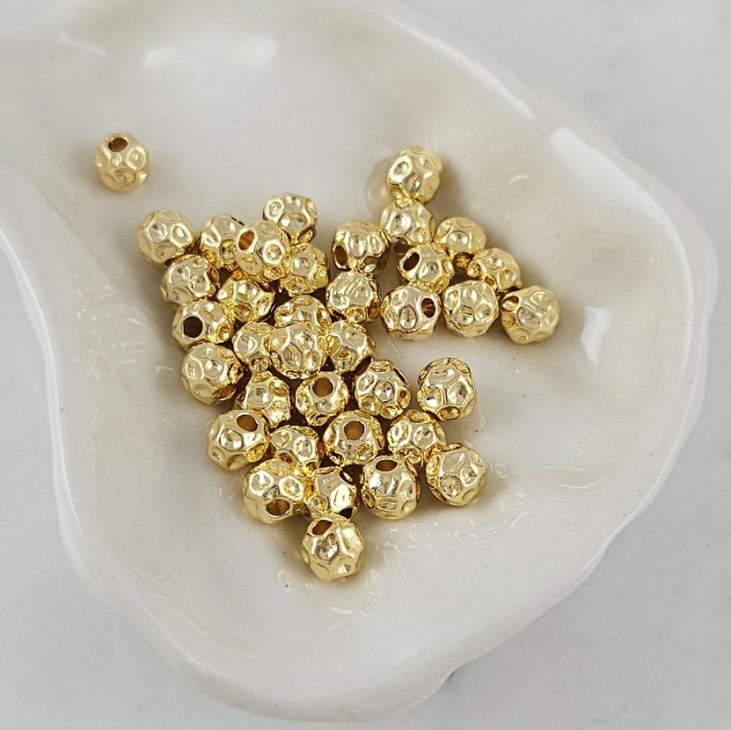 1 шт. Бусина разделитель круглая 5.1х5.9 мм позолота 14К (10099-З) купить с доставкой по России | Интернет-магазин Viva Beads