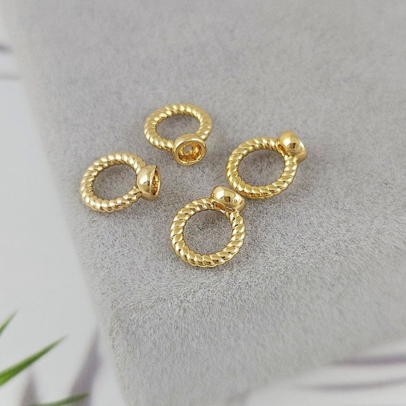 1 шт. Концевик шапочка с кольцом 8.2х7.3 мм, позолота 14К (9973-З) купить в Воронеже | Заказать в интернет-магазине Viva Beads
