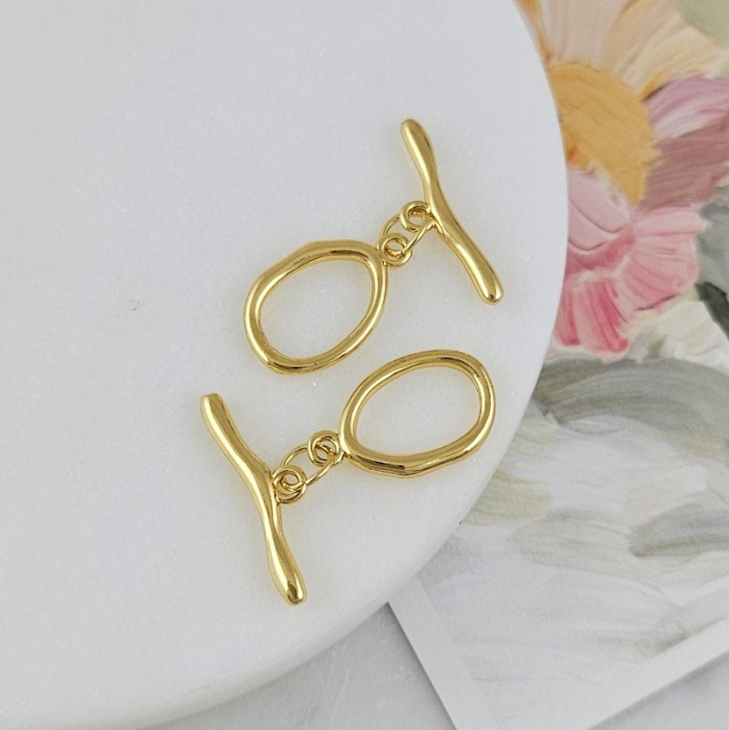 Замок тоггл кольцо 17.7х10.7 мм, позолота 14К (9213-З) замок для украшений купить с доставкой по России | Интернет-магазин Viva Beads