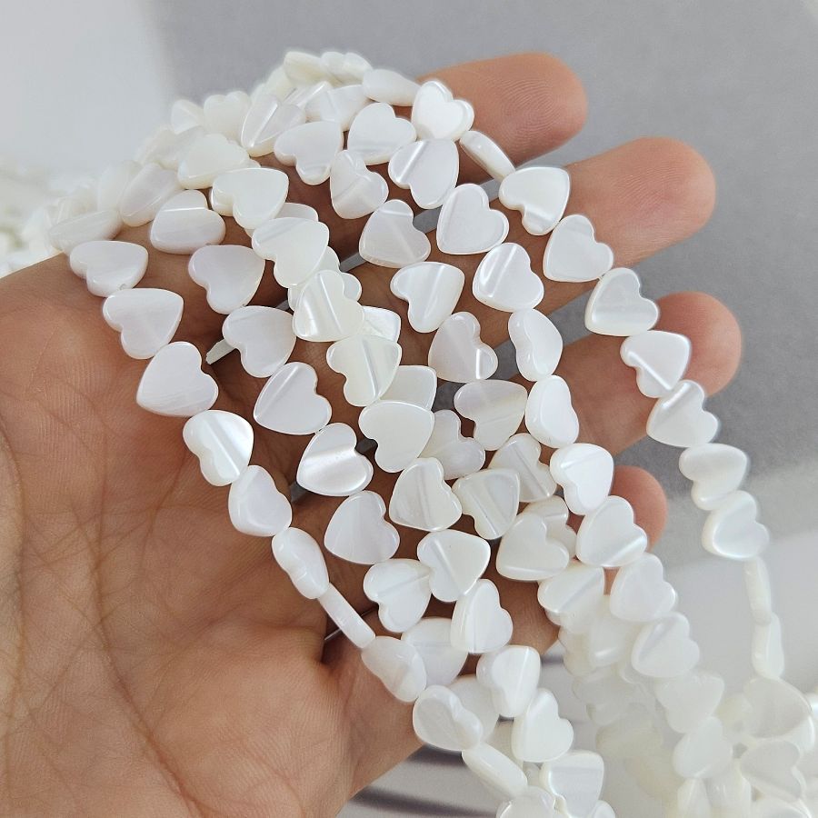 5 шт. Перламутр натуральный белый бусина сердце ок. 8 мм (6763) для бижутерии купить с доставкой по России | Интернет‑магазин Viva Beads
