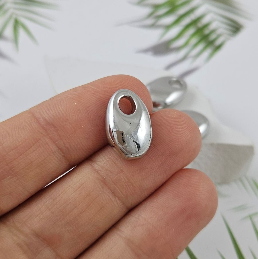 Подвеска Капля 14.6х9.6х5.6 мм, родиевое покрытие (9998-Р)