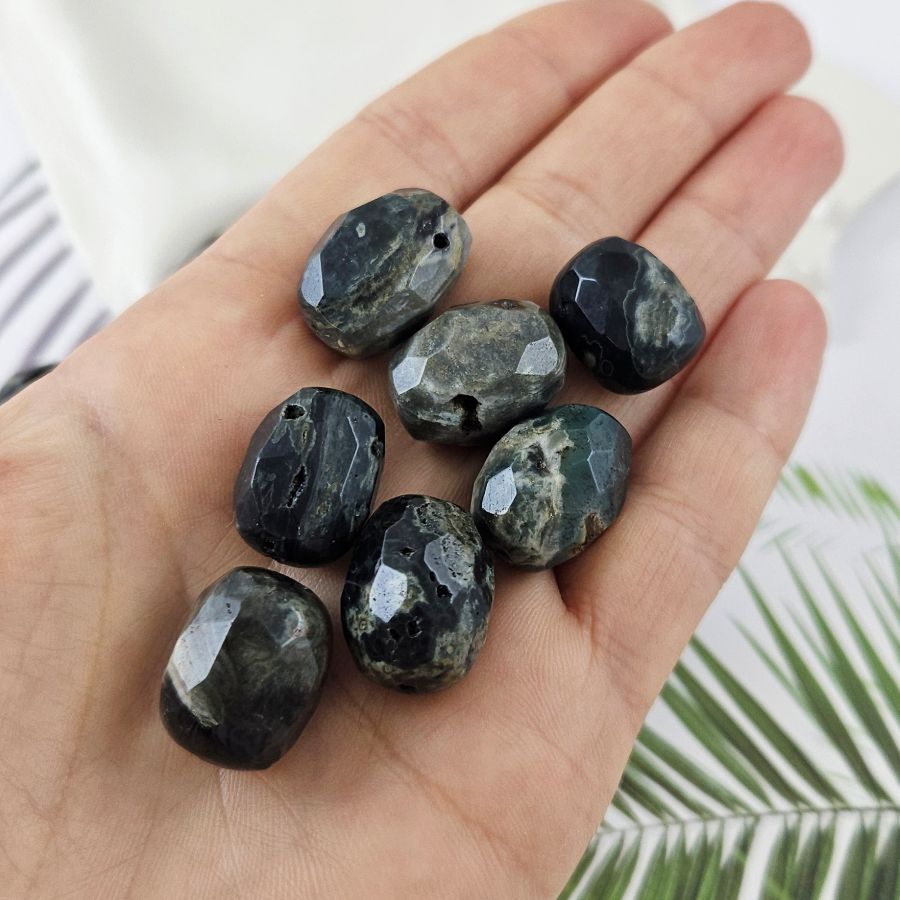 УЦЕНКА 1 шт. Соколиный глаз натуральный ок. 16.6-19х13-15 мм бусины овальные с гранями (1010-УЦ) купить в Воронеже | Заказать в интернет-магазине Viva Beads
