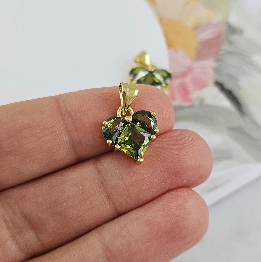 Подвеска Сердце 12 мм с фианитами, позолота 14К (8338-ЗЗ) купить с доставкой по России | Интернет-магазин Viva Beads