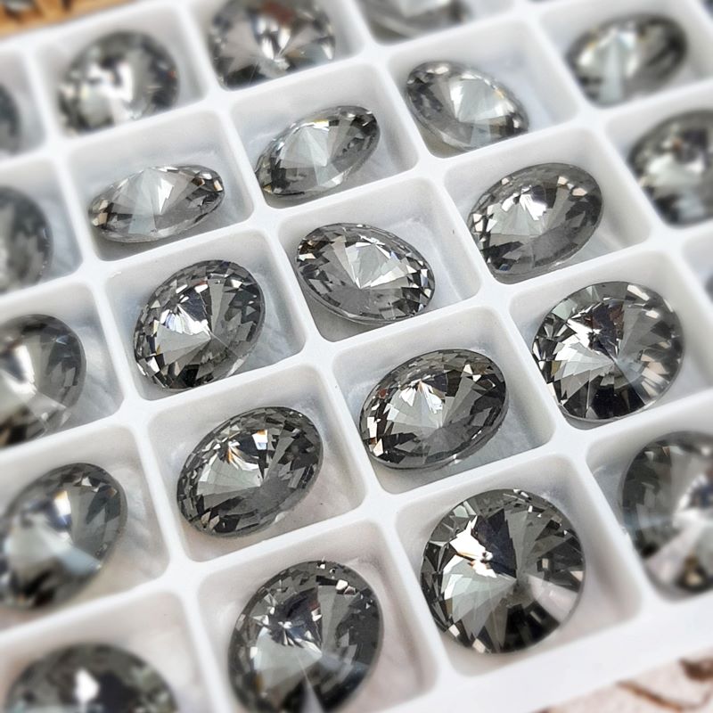 Риволи 12 мм хрустальное стекло Black diamond (4141)