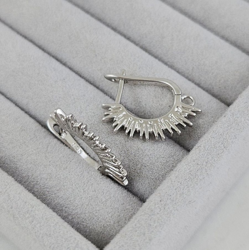 Швензы Шипы с английским замком 22х2 мм, родиевое покрытие (10202-Р) швензы для серег купить с доставкой по России | Интернет-магазин Viva Beads