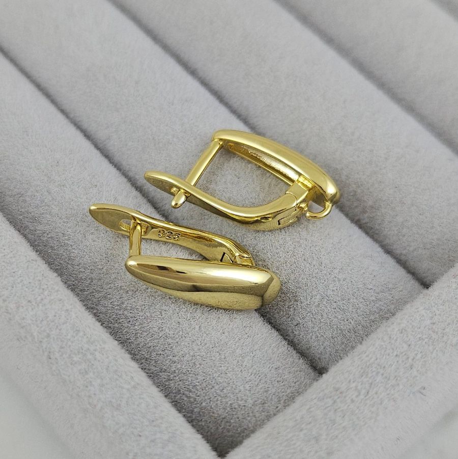 Швензы Капля с английским замком 16х5 мм позолота 14К (5380-З) швензы для серег купить с доставкой по России | Интернет-магазин Viva Beads