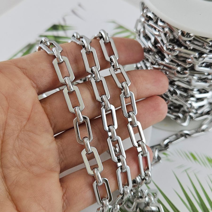 10 см Цепь толщиной ок. 7 мм, родиевое покрытие (8685-Р) купить в Воронеже  | Заказать в интернет-магазине Viva Beads
