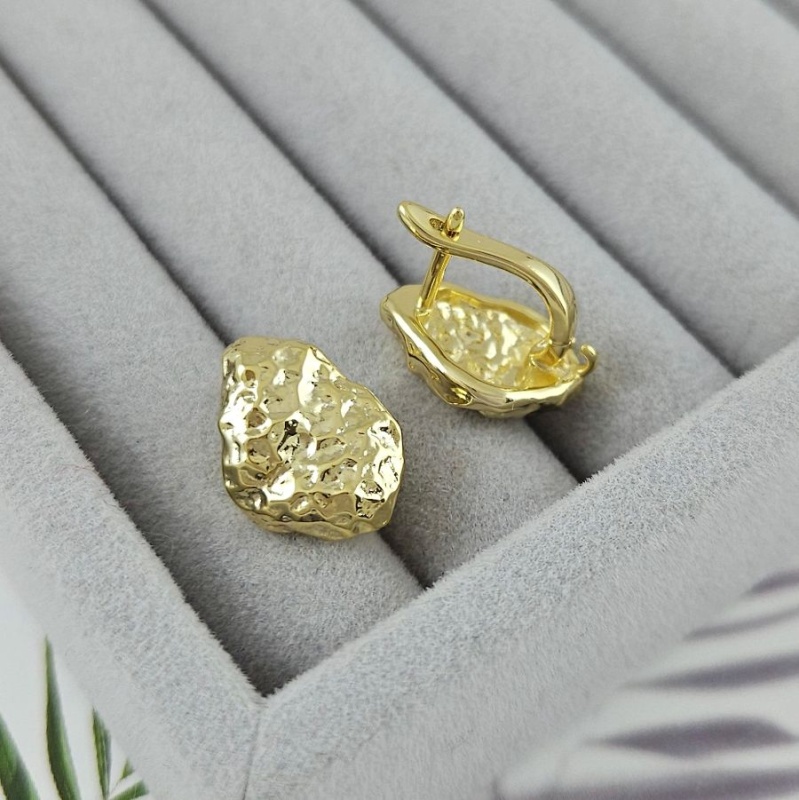 Швензы с английским замком 16.5х11.7 мм, позолота 14К (10087-З) швензы для серег купить с доставкой по России | Интернет-магазин Viva Beads