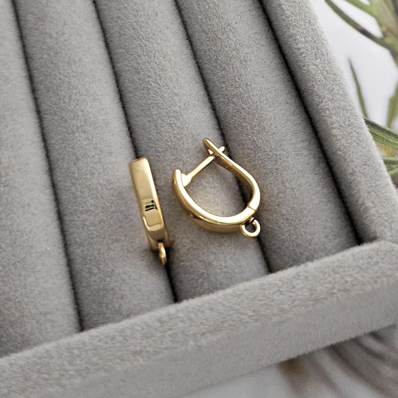 УЦЕНКА Швензы базовые с замком 17х3.3 мм позолота 14К (8835-З-УЦ) купить в Воронеже | Заказать в интернет-магазине Viva Beads
