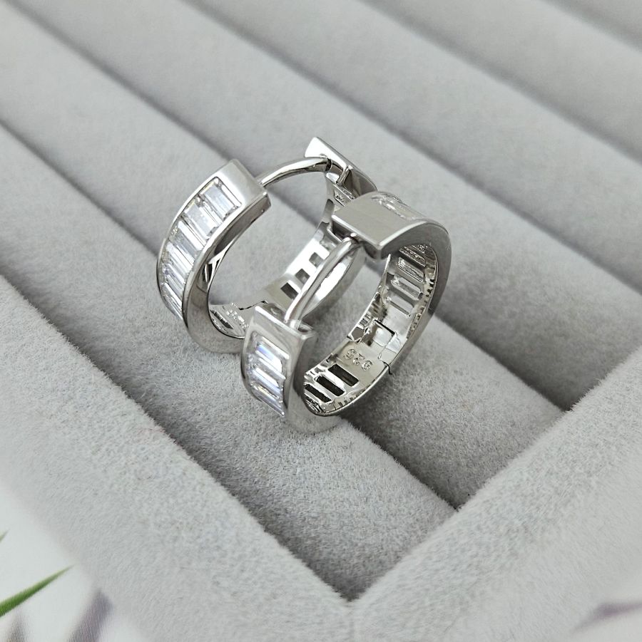 Швензы конго, бублики с фианитами 20х5 мм, родиевое покрытие (10086-Р) купить с доставкой по России | Интернет-магазин Viva Beads