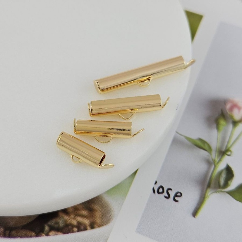 УЦЕНКА Концевик трубочка слайдер 5.5x12.5x4 мм позолота 18К (7085-12-З-УЦ) купить в #REGION_P# | Заказать в интернет-магазине Viva Beads
