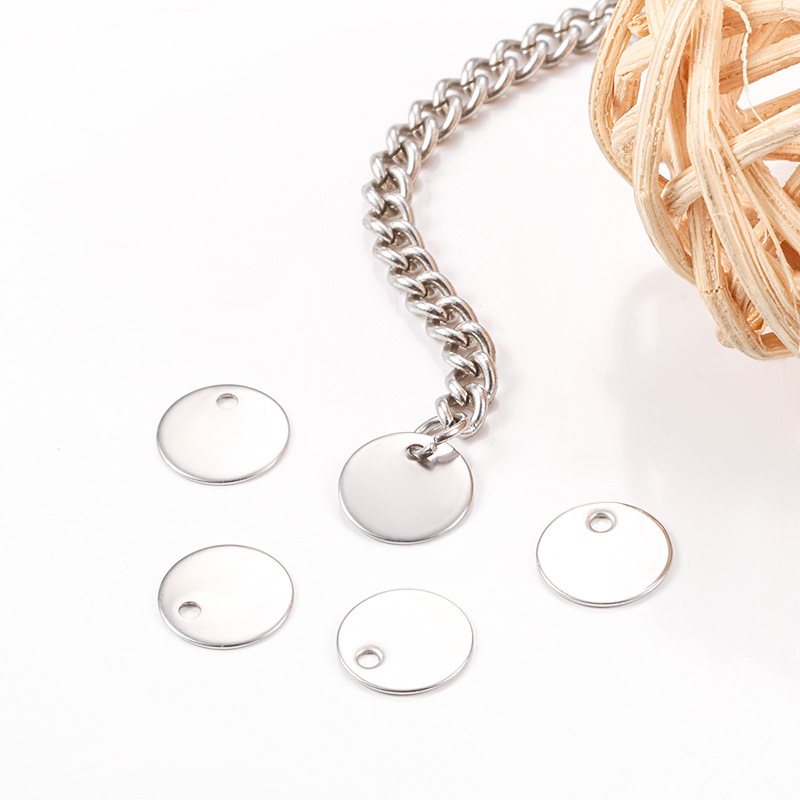 1 шт. Подвеска Круглая, шильдик 8 мм, нержавеющая сталь (10149-8) купить с доставкой по России | Интернет-магазин Viva Beads