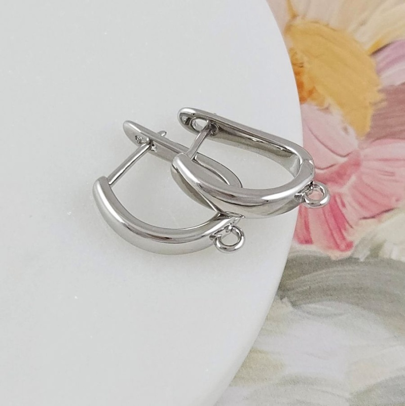 Швензы с английским замком базовые 17.5х3.5 мм родиевое покрытие (10138-Р) швензы для серег купить с доставкой по России | Интернет-магазин Viva Beads