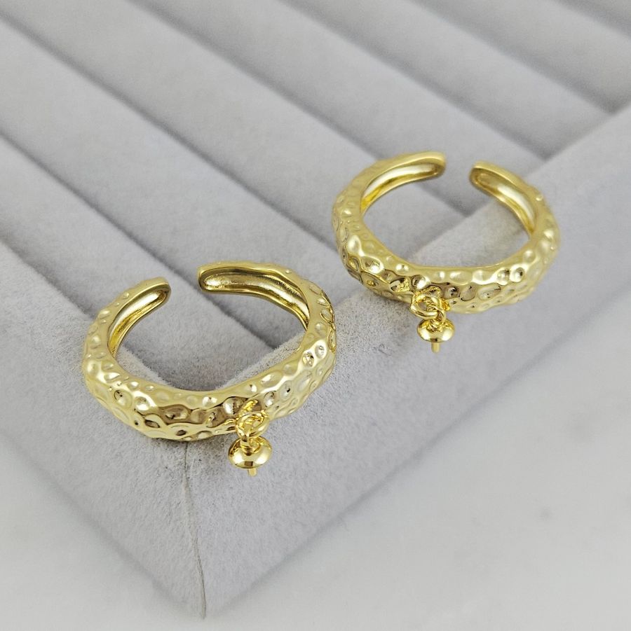 Основа для кольца с петелькой для подвеса свободный размер позолота 14К (10201-З) купить с доставкой по России | Интернет-магазин Viva Beads