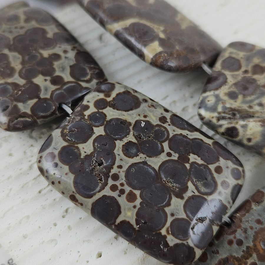 1 шт. Риолит / Леопардовая яшма / ок. 40х29.6х7.6-7.9 мм, крупные прямоугольные бусины (9984) купить в Воронеже | Заказать в интернет-магазине Viva Beads
