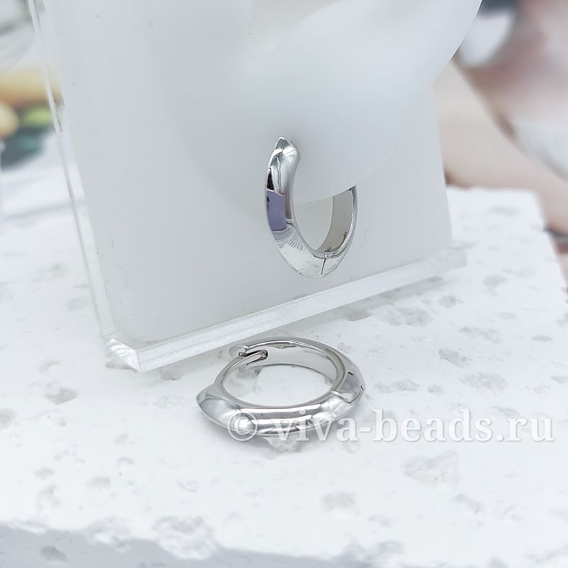УЦЕНКА Швензы кольца, бублики, конго 19х3.5 мм родиевое покр. (7148-Р-УЦ)