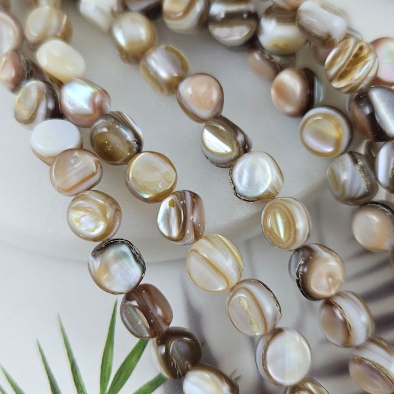 Нить 19 см Перламутр натуральный 5-7 мм бусины фри форм, кофейный (10073) для бижутерии купить с доставкой по России | Интернет‑магазин Viva Beads
