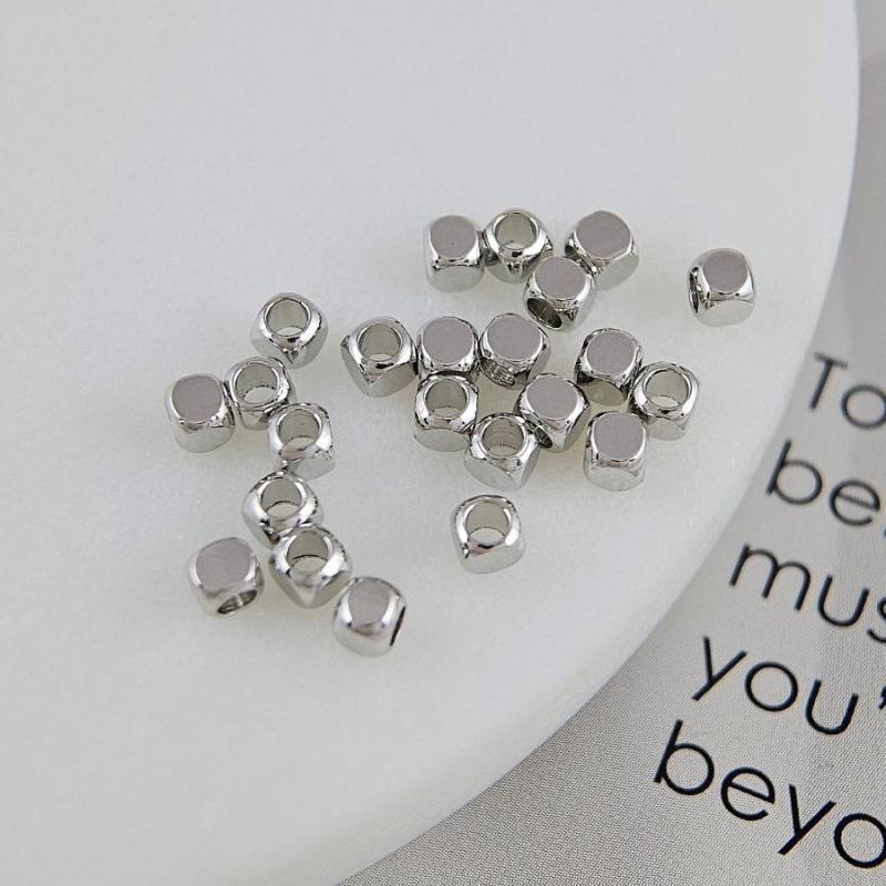 10 шт. Бусина разделитель куб 3 мм родиевое покрытие (8869-3-Р) купить в Воронеже | Заказать в интернет-магазине Viva Beads
