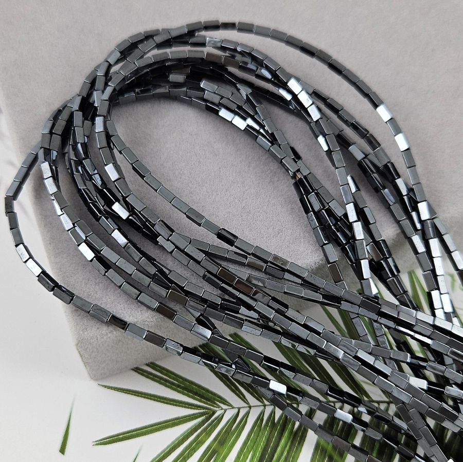 Нить 39 см Гематит /гематин / 2х4 мм прямоугольная бусина цвет черный (6996/4х2-Ч) купить в Воронеже | Заказать в интернет-магазине Viva Beads
