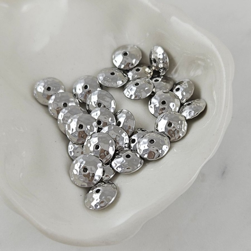 1 шт. Бусина разделитель 8х3 мм текстурированная, родиевое покрытие (10105-Р) купить с доставкой по России | Интернет-магазин Viva Beads