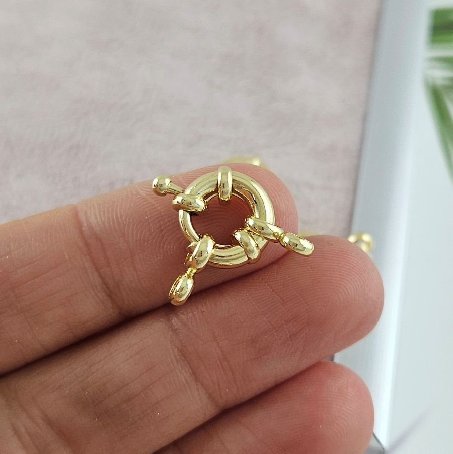 Замок круглый Штурвал 11 мм позолота 14к (5175-11-З) замок для украшений купить с доставкой по России | Интернет-магазин Viva Beads