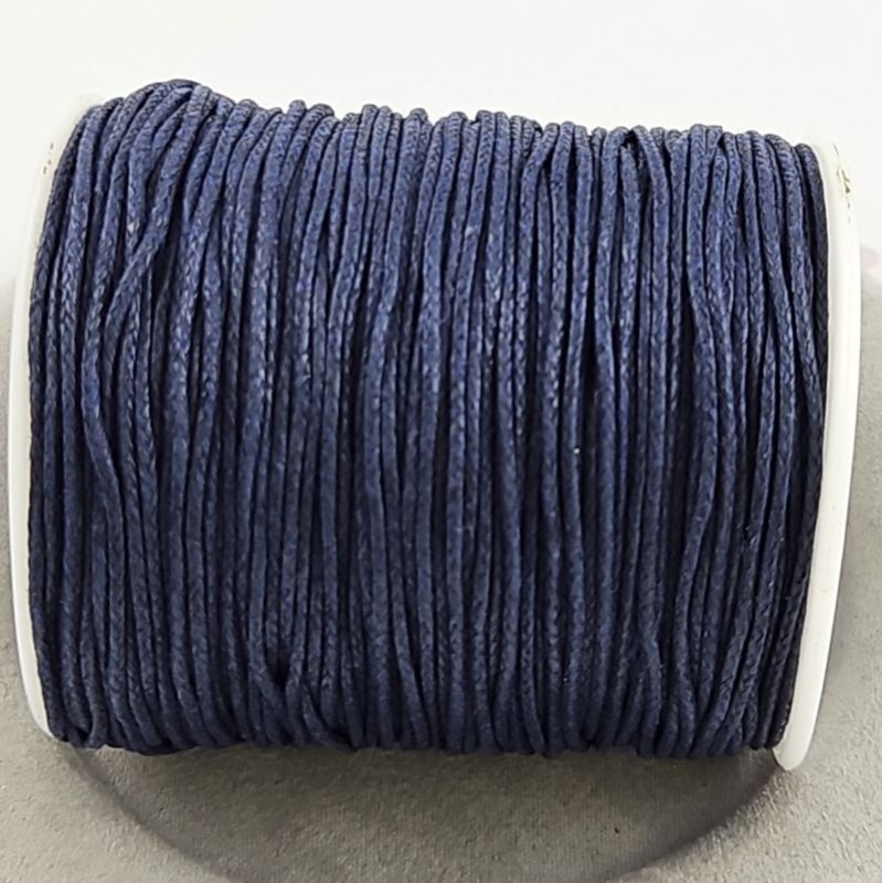 5 м Шнур вощеный хлопковый 1-1.1 мм темно-синий (2010 1 СИН) купить с доставкой по России | Интернет-магазин Viva Beads