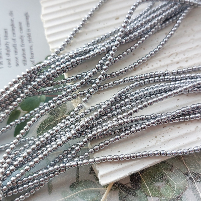 Нить 40 см Гематит 2 мм гладкие бусины (1396) купить в Воронеже | Заказать в интернет-магазине Viva Beads
