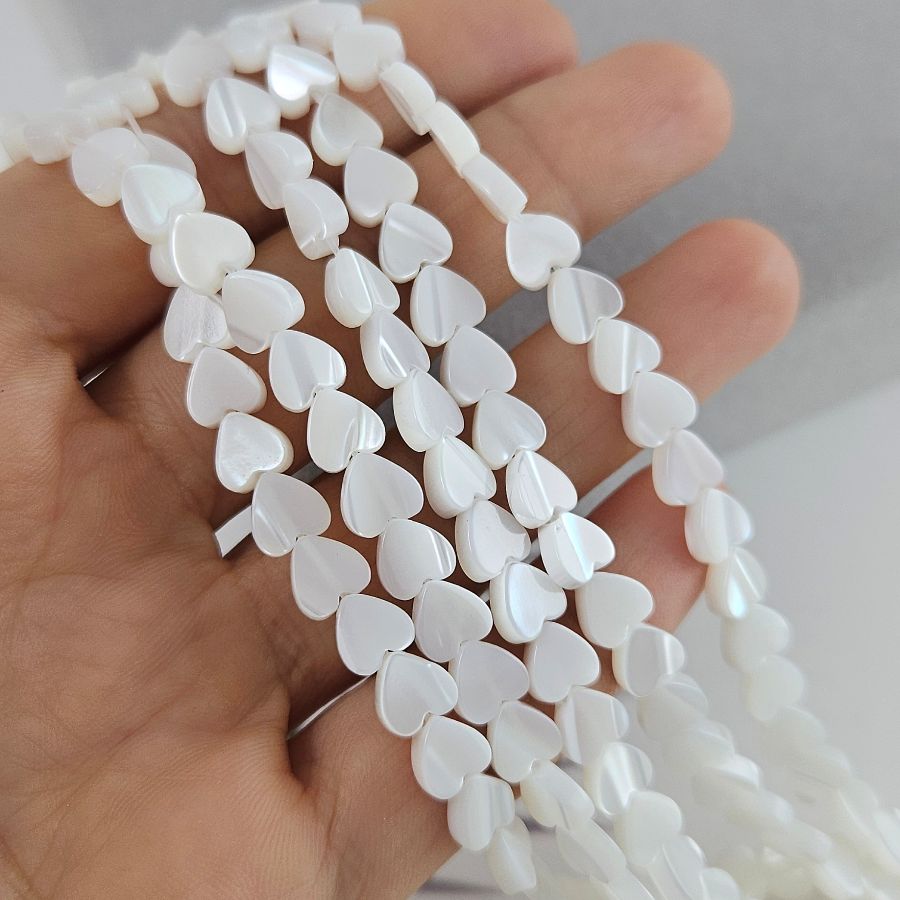 10 шт. Перламутр натуральный бусина сердце ок. 6 мм белый (6615) для бижутерии купить с доставкой по России | Интернет‑магазин Viva Beads
