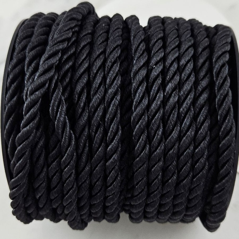 50 см Шнур витой нейлоновый ок. 5 мм черный (10166-Ч) купить с доставкой по России | Интернет-магазин Viva Beads