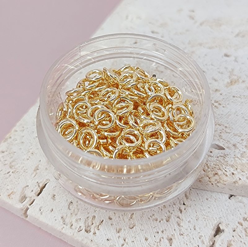 10 шт. Колечки соединительные 5х1 мм позолота 14К (7884-З) купить в Воронеже | Заказать в интернет-магазине Viva Beads
