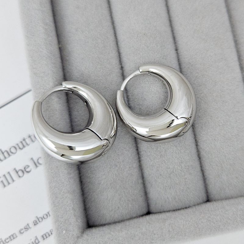 УЦЕНКА Серьги кольца 20.5х7.8 мм с родиевым покрытием (8964-Р-УЦ)