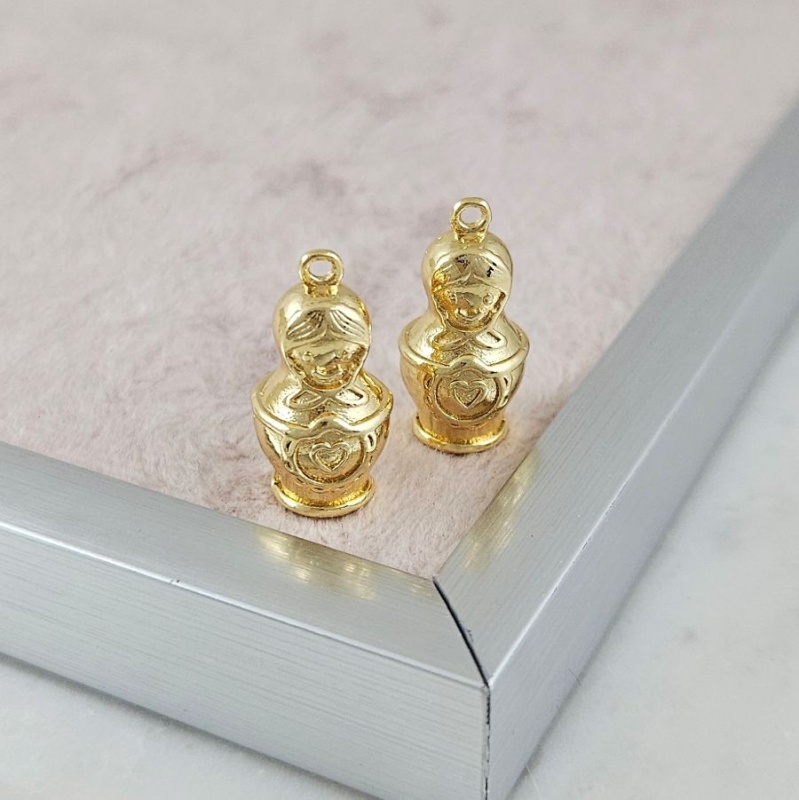 УЦЕНКА Подвеска Матрешка 20x10 мм, позолота 14К (10176-З-УЦ)