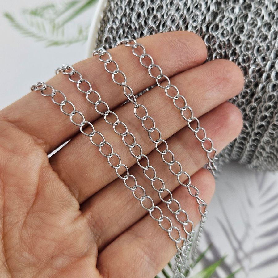 1 м Цепь толщиной 3.8 мм нержавеющая сталь (8692-4) купить с доставкой по России | Интернет-магазин Viva Beads