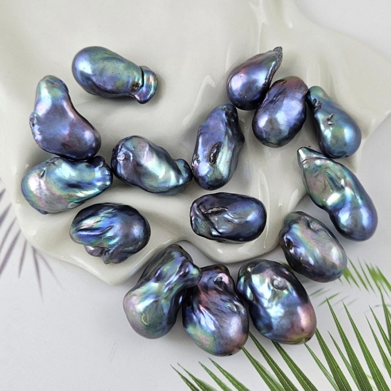 1 шт. Жемчуг барочный крупный 22-33х13-15 мм темный (1011-Б) купить в #REGION_P# | Заказать в интернет-магазине Viva Beads
