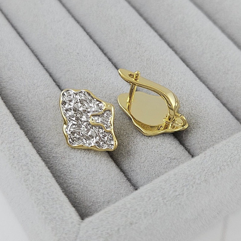 Швензы с замком 17х12.7 мм биколор, позолота 14К (9967-З) купить в Воронеже | Заказать в интернет-магазине Viva Beads
