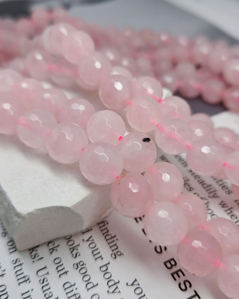 Нить 19 см Розовый кварц 10 мм граненые бусины (6898-10) купить в Воронеже | Заказать в интернет-магазине Viva Beads
