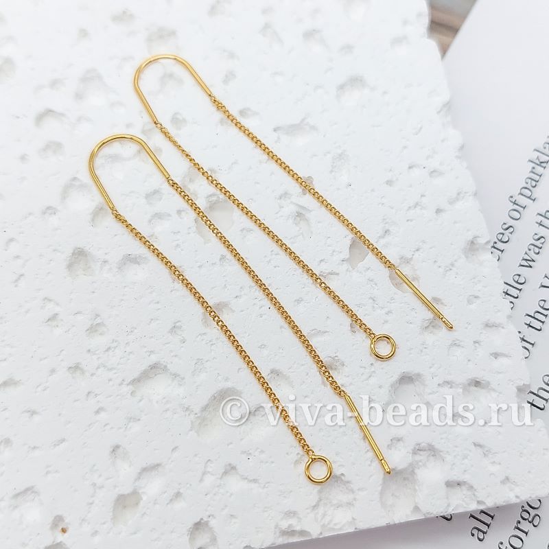 Швензы протяжки 60 мм позолота (3495-З) швензы для серег купить с доставкой по России | Интернет-магазин Viva Beads