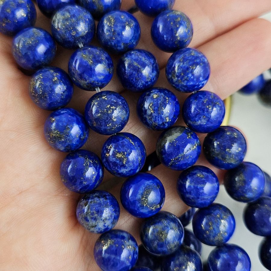 10 шт. Лазурит натуральный ок. 10.3 мм, бусины гладкий шар (2524-10) для бижутерии купить с доставкой по России | Интернет‑магазин Viva Beads
