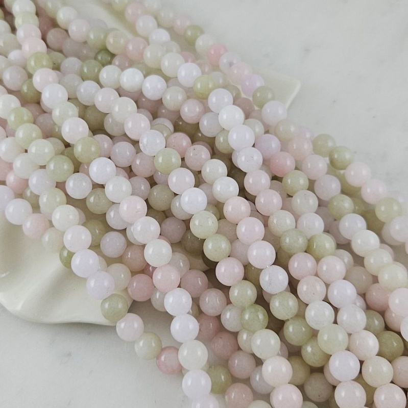 Нить 38 см Жадеит тонированный ок. 8.5 мм бусины гладкий шар, нежный микс (10121-8) для бижутерии купить с доставкой по России | Интернет‑магазин Viva Beads
