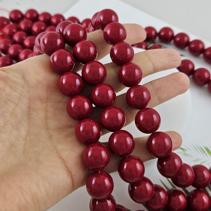 1 шт. Жемчуг майорка 14 мм, бусина гладкий шар, красный (2922-14) купить в Воронеже | Заказать в интернет-магазине Viva Beads
