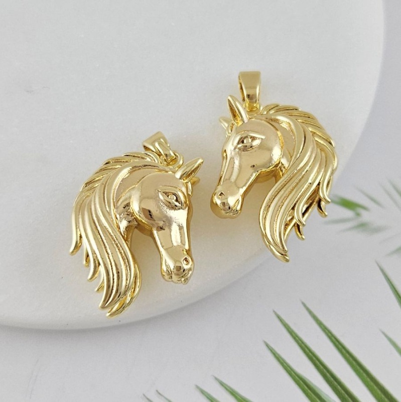 Подвеска Лошадь 25x20 мм, позолота 14К (10018-З) купить с доставкой по России | Интернет-магазин Viva Beads