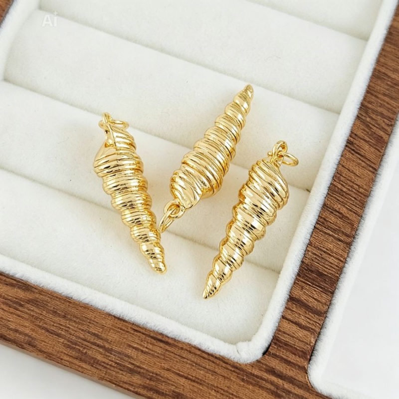 Подвеска кулон Ракушка 26.6x7.4 мм, позолота 14К (10283-З) купить с доставкой по России | Интернет-магазин Viva Beads