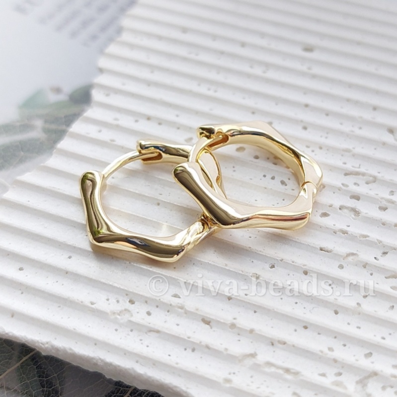 УЦЕНКА Швензы кольца (бублики, конго) 20х4 мм позолота (6796-З-УЦ)