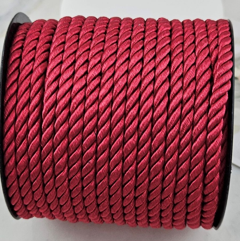 50 см Шнур витой нейлоновый ок. 5 мм красно-малиновый (10166-КМАЛ) купить с доставкой по России | Интернет-магазин Viva Beads