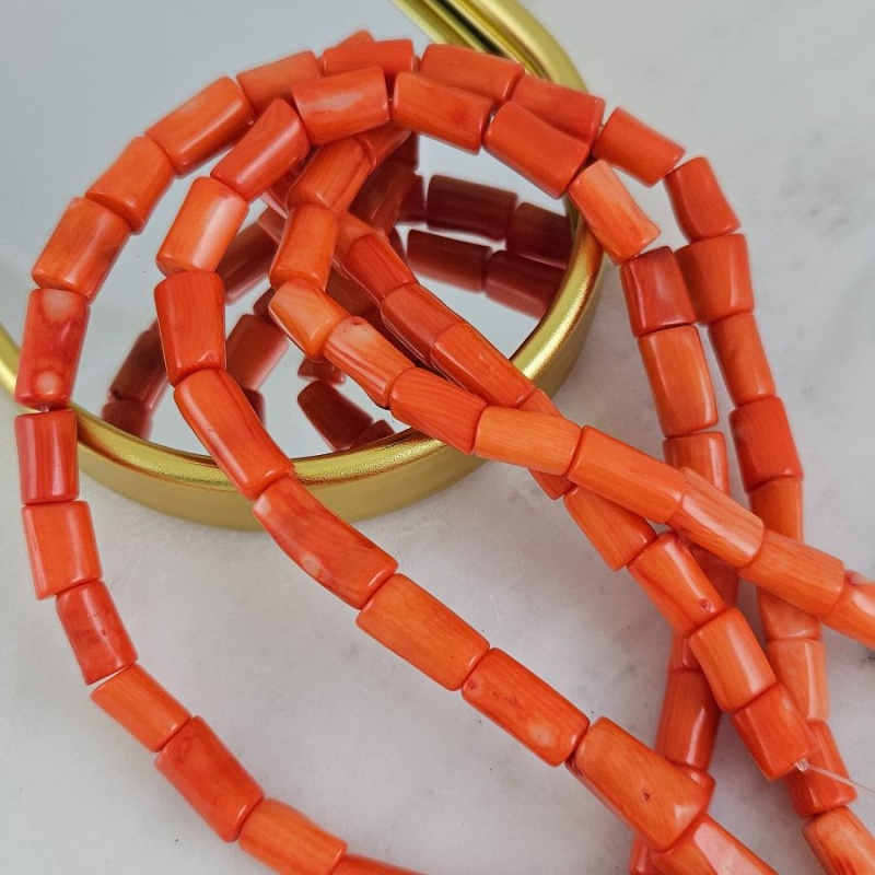 1 шт. Коралл натуральный ок. 6-8х9-16 мм, бусины палочки, оранжевый (10272) для бижутерии купить с доставкой по России | Интернет‑магазин Viva Beads
