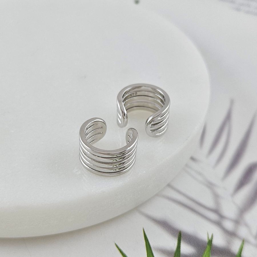 1 шт. Кафф на ухо 12.8х7.6 мм, родиевое покрытие (10047-Р) купить с доставкой по России | Интернет-магазин Viva Beads