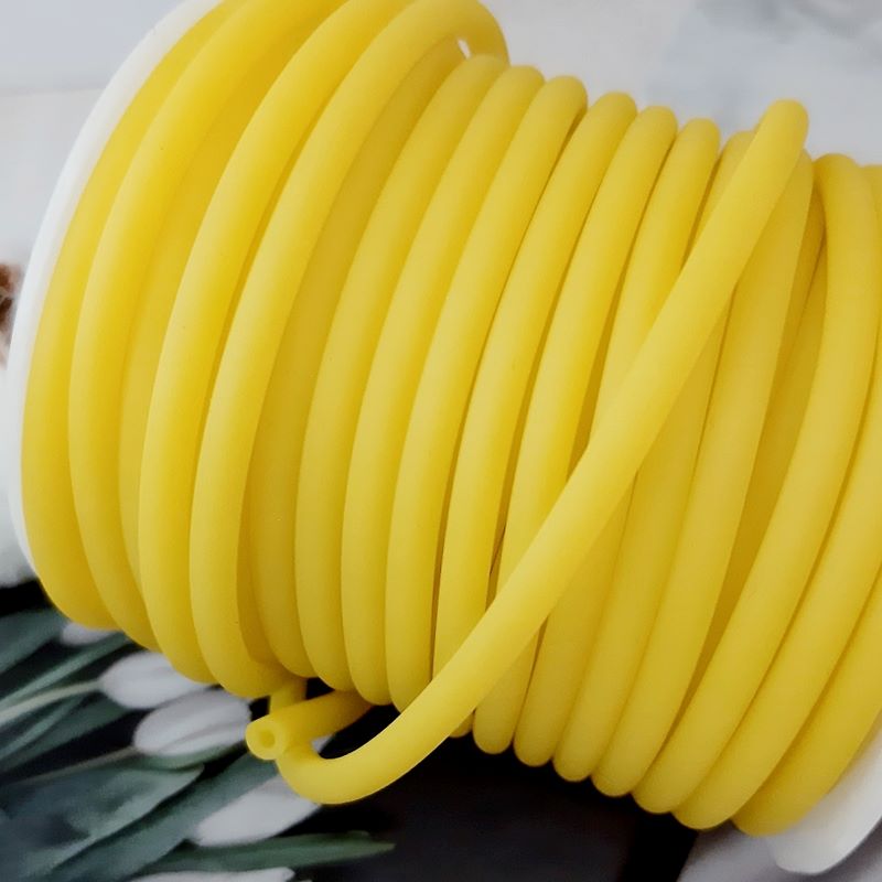 1 м Резиновый полый шнур 4 мм желтый (3006-Ж)