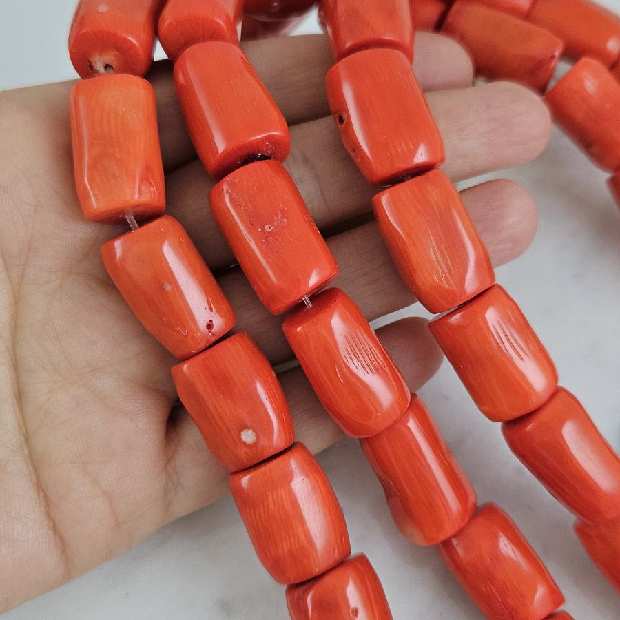 1 шт Коралл натуральный ок. 12-15х17-20 мм, бусины бочонок крупный, оранжевый (9562) для бижутерии купить с доставкой по России | Интернет‑магазин Viva Beads
