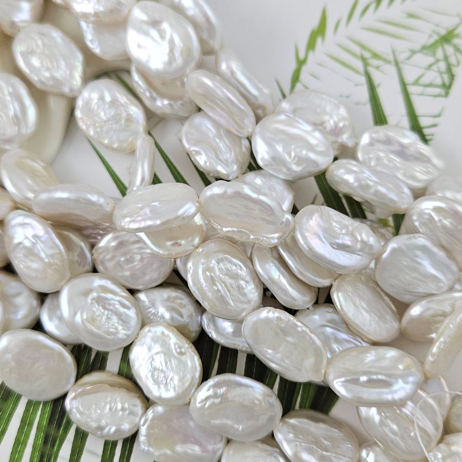 1 шт. Жемчуг натуральный барокко ок. 11-13х15-17 мм овальная монета,  АА белый (1007) купить в #REGION_P# | Заказать в интернет-магазине Viva Beads
